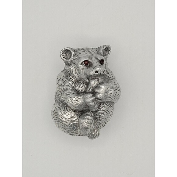 Vintage Arthur Court 1992 Metal Bear Cub Paperweight Figurine - Picture 2 of 5